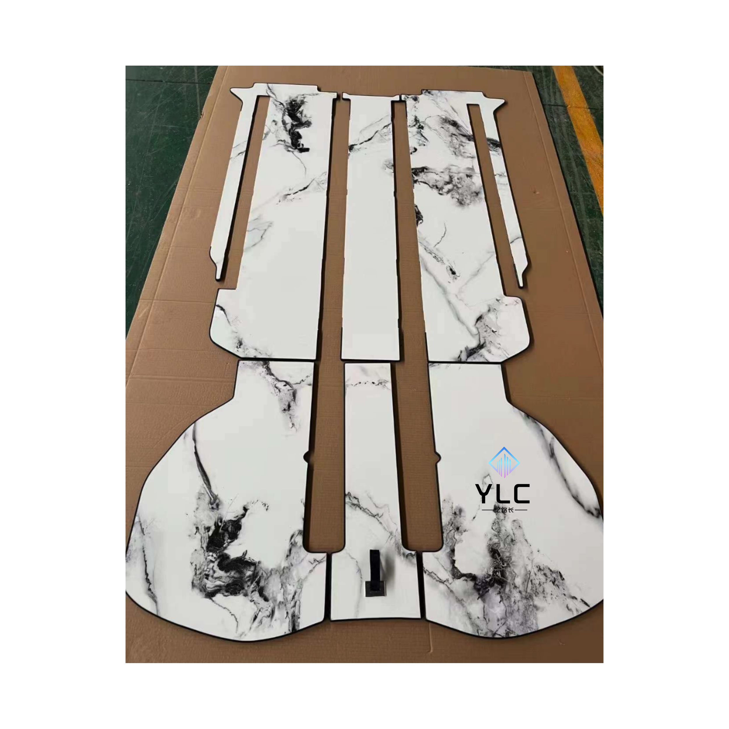Auto Accessories Upgrading Luxury Marble Look Aviation Aluminum Alloy Floor for Mercedes Benz V Class Auto Conversion